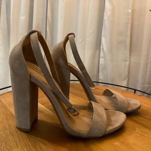 Steve Madden Tan Suede Block Heels